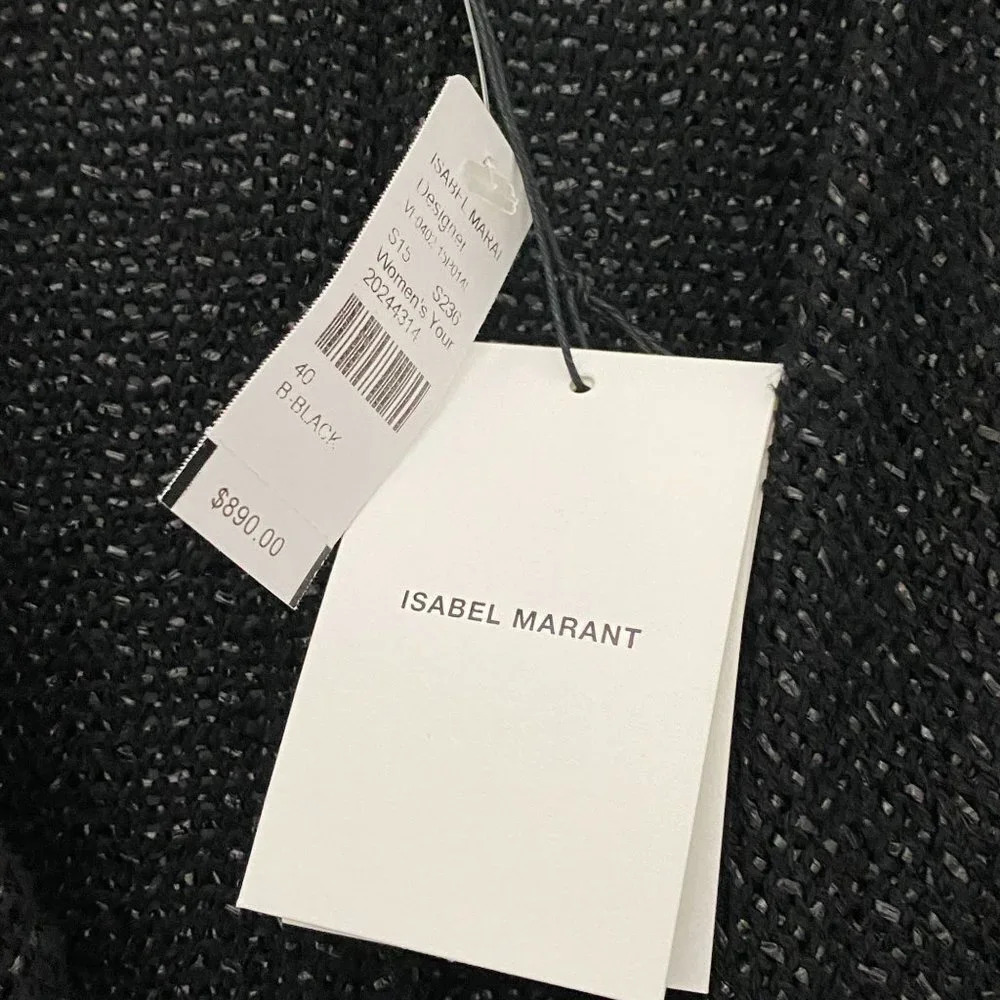 Isabel Marant Black Tweed Blazer Jacket Size M NWT - Picture 11 of 13